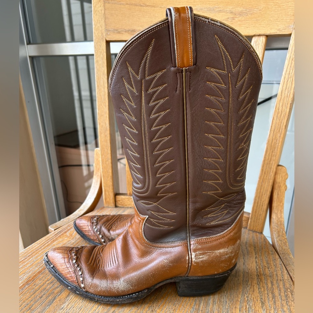 Reptile Skin Toed Tony Lama Cowboy Boots